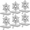 6 Pcs Christmas Snowflake Stocking Holder, Metal Christmas Stocking Hanger, 3D Sliver Stocking Hooks Non-Slip for Fireplace Mantel Window Christmas Home Xmas Party Decor